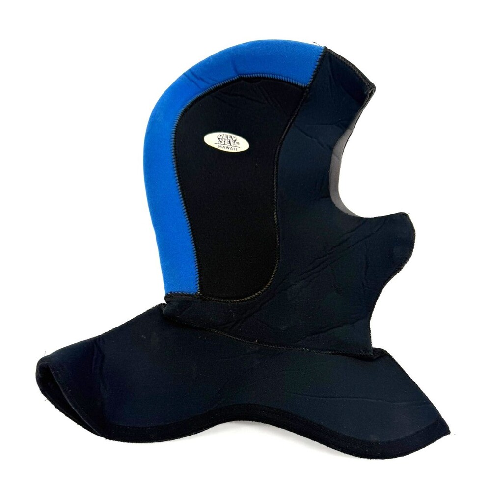 Vintage Deep See Hawaii Neoprene Scuba Dive Wetsuit Hood - Blue/Black - Medium